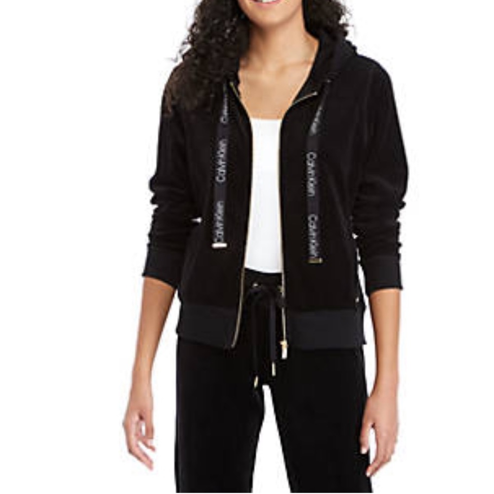 Calvin Klein velour zip jacket